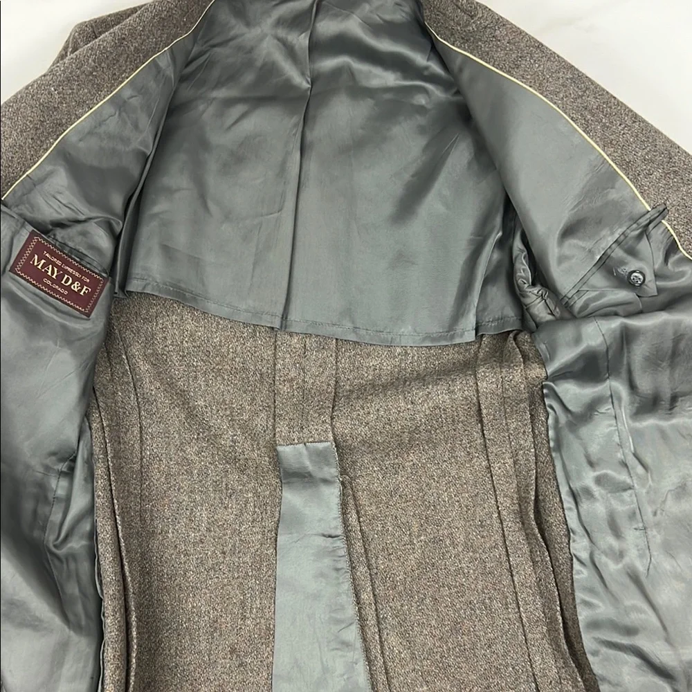Vintage May‎ D&F Academia Gray Wool Sport Coat Professor Elbow Patches  Size M
